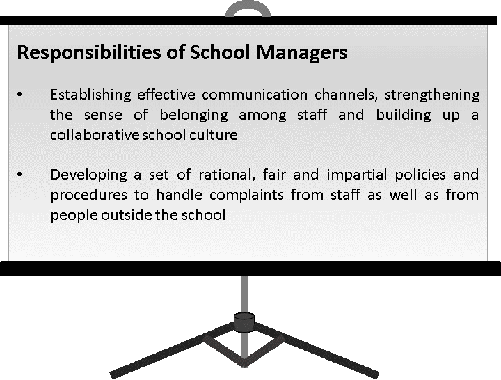 Responsibilities of school managers