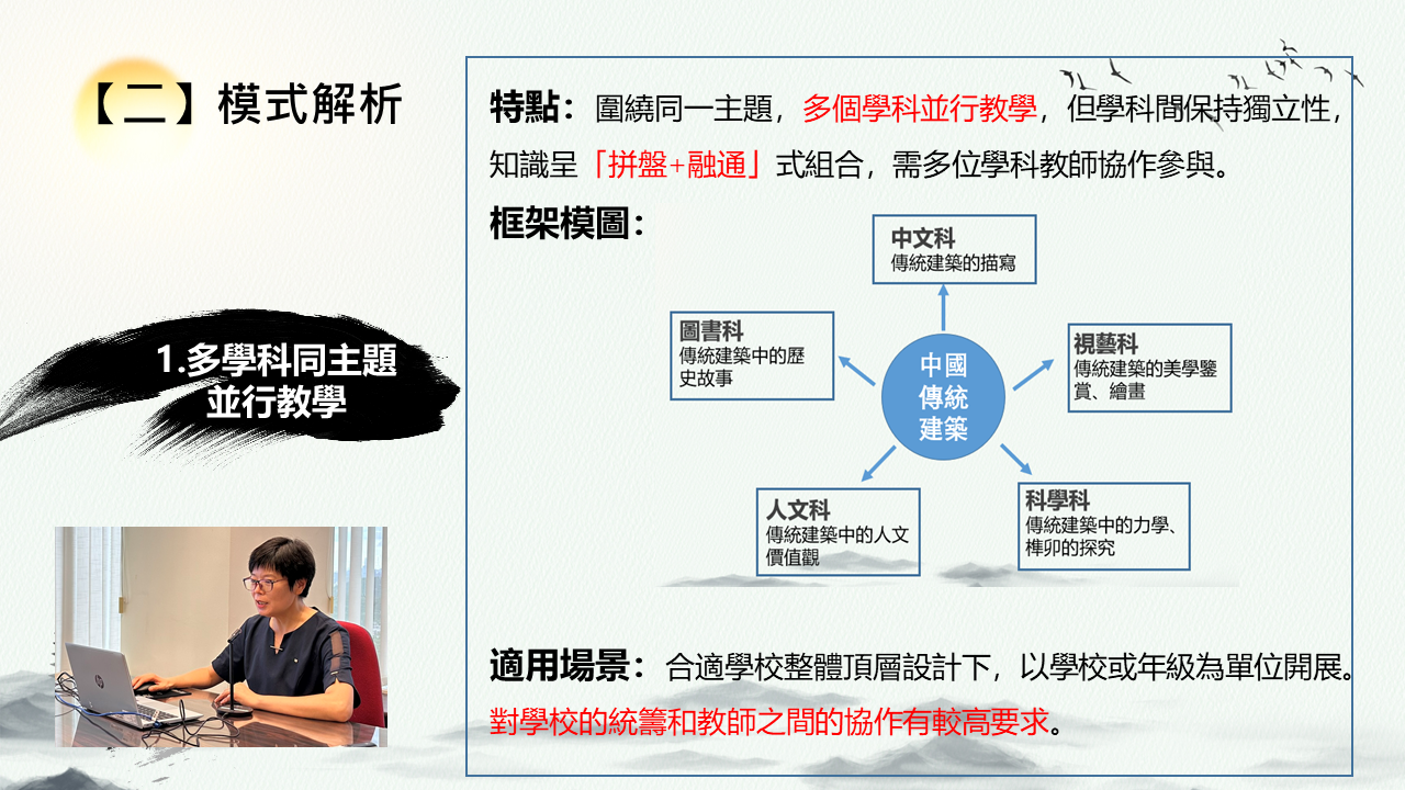 內地專家教師王秀蘭女士分享推行跨學科課程的模式