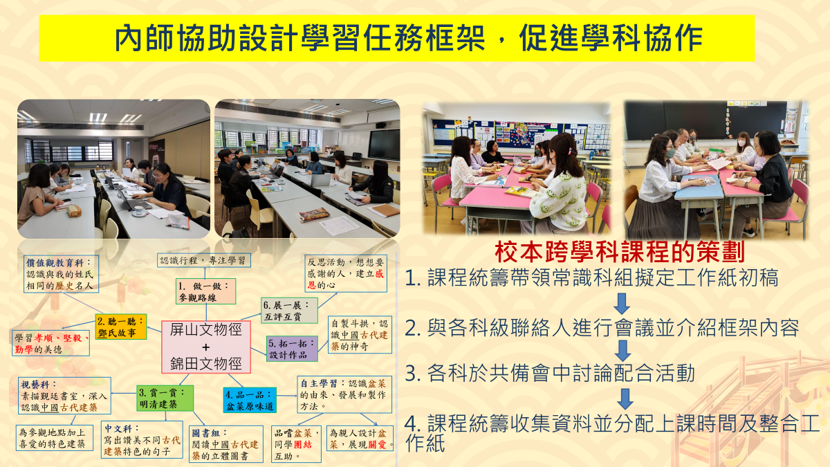 參與學校分享內地專家教師如何協助他們規劃跨學科課程，促進不同學科的協作